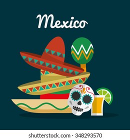 Mexico concept with landmarks icons design, vector illustration 10 eps graphic.