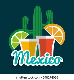 Mexico concept with landmarks icons design, vector illustration 10 eps graphic.