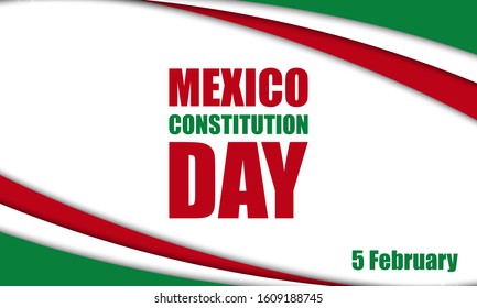 Mexico constitution day. 5 February. National public holiday. Template for background, banner, card, poster. Vector EPS 10.