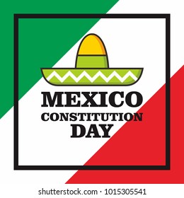 Mexico constitution day illustration