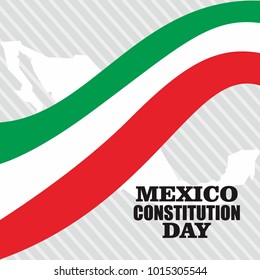 Mexico constitution day illustration