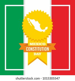 Mexico constitution day illustration