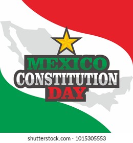 Mexico constitution day illustration