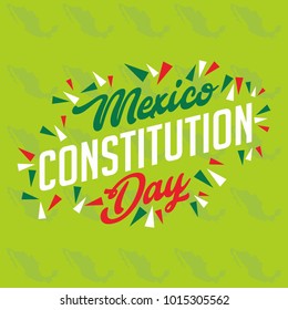 Mexico constitution day illustration