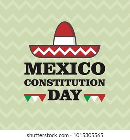 Mexico constitution day illustration