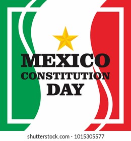 Mexico constitution day illustration