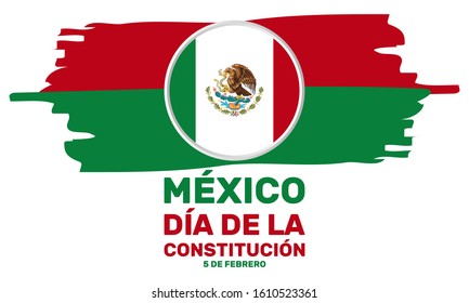 Mexico constitution day. National public holiday. Inscription Mexico, Constitution Day in Spanish. Template for background, banner, card, poster. Vector EPS 10.