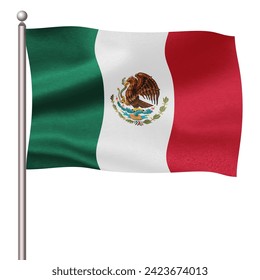 Mexico Country Flag Pole Icon