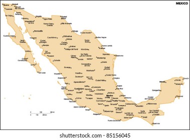 Mexico Country Map