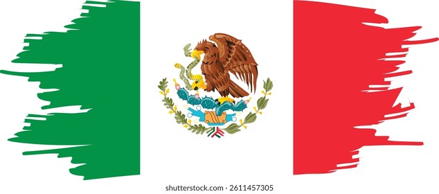 Mexico Country Map And Flag Vector Stock Images