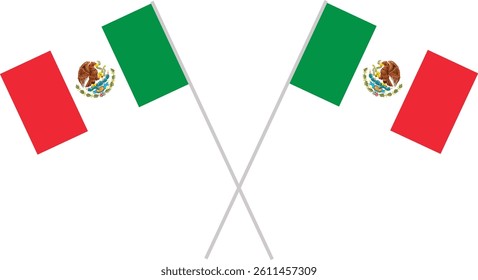 Mexico Country Map And Flag Vector Stock Images
