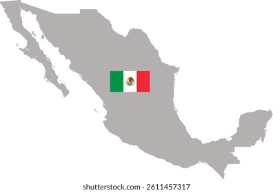 Mexico Country Map And Flag Vector Stock Images