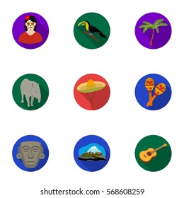 Mexico country set icons in flat style. Big collection of Mexico country vector symbol stock illustration