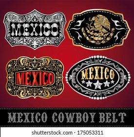 Mexico Cowboy belt buckle vector - master collection - set design