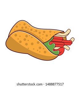 mexico culture and foods cartoons burrito vector illustrationgraphic design