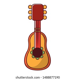 mexico culture and foods cartoons mariachi guitar vector illustrationgraphic design