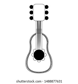 mexico culture and foods cartoons mariachi guitar vector illustrationgraphic design
