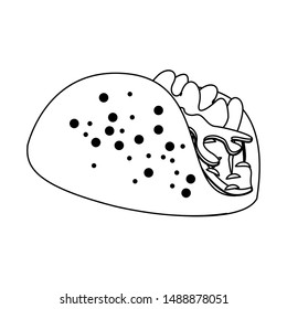 mexico culture and foods cartoons taco vector illustrationgraphic design