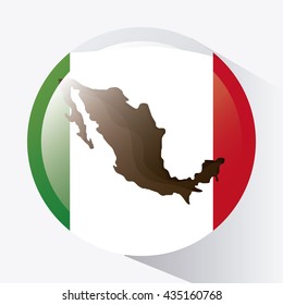 Mexico culture icons in flat design style, vector illustration