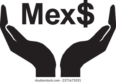 Mexico currency black vector high quality files 