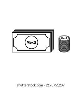 Mexico Currency Symbol. Mexican Peso Icon, MXN Sign. Vector Illustration