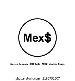 Mexico Currency Symbol. Mexican Peso Icon, MXN Sign. Vector Illustration