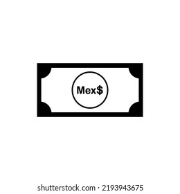 Mexico Currency Symbol. Mexican Peso Icon, MXN Sign. Vector Illustration
