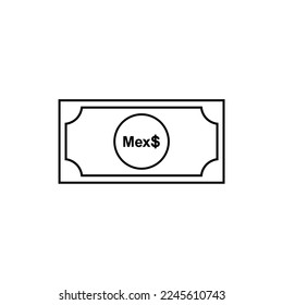 Mexico Currency Symbol. Mexican Peso Icon, MXN Sign. Vector Illustration