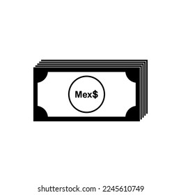 Mexico Currency Symbol. Mexican Peso Icon, MXN Sign. Vector Illustration