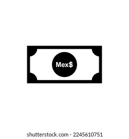 Mexico Currency Symbol. Mexican Peso Icon, MXN Sign. Vector Illustration
