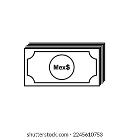 Mexico Currency Symbol. Mexican Peso Icon, MXN Sign. Vector Illustration