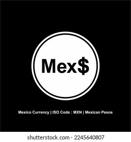 Mexico Currency Symbol. Mexican Peso Icon, MXN Sign. Vector Illustration