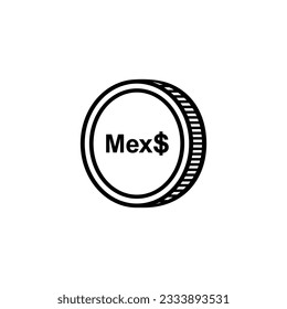 Mexico Currency Symbol. Mexican Peso Icon, MXN Sign. Vector Illustration