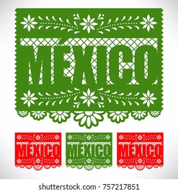 Mexico Cut Out Paper Chain Set - Copy space