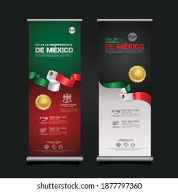 Mexico Day Celebration, roll up banner set design Template. vector illustration