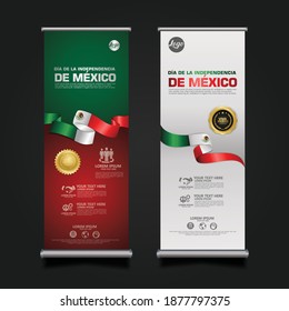 Mexico Day Celebration, roll up banner set design Template. vector illustration