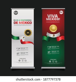 Mexico Day Celebration, roll up banner set design Template. vector illustration