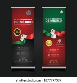 Mexico Day Celebration, roll up banner set design Template. vector illustration