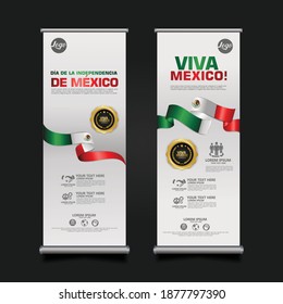 Mexico Day Celebration, roll up banner set design Template. vector illustration