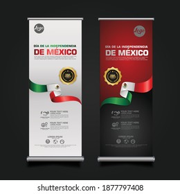 Mexico Day Celebration, roll up banner set design Template. vector illustration