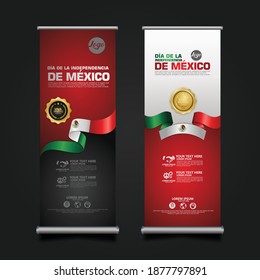 Mexico Day Celebration, roll up banner set design Template. vector illustration