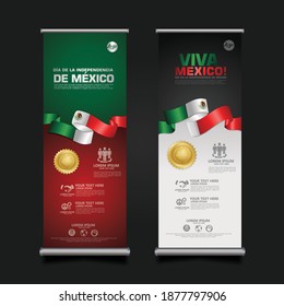 Mexico Day Celebration, roll up banner set design Template. vector illustration