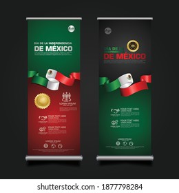 Mexico Day Celebration, roll up banner set design Template. vector illustration