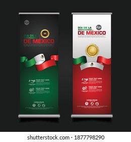 Mexico Day Celebration, roll up banner set design Template. vector illustration