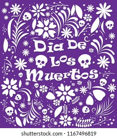 Mexico day of the dead background vector illustration