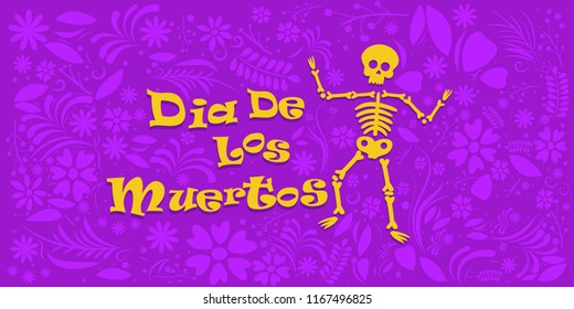 Mexico day of the dead background vector illustration