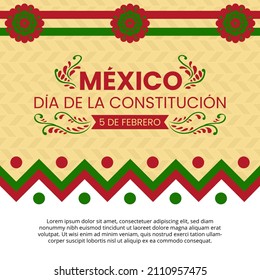 Mexico día de la constitución or Mexico constitution day background with Mexican patterns