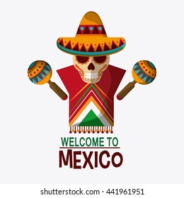 Mexico design. Culture icon. Colorfull illustration, vector grap