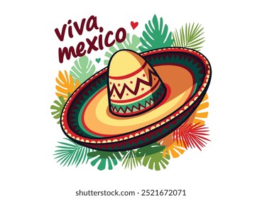 Diseño de México sobre un fondo colorido. Ilustración vectorial ideal para temáticas culturales, promociones de viajes y proyectos festivos. Perfecto para mostrar las tradiciones mexicanas.