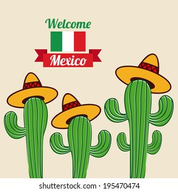 Mexico design over beige background, vector illustration